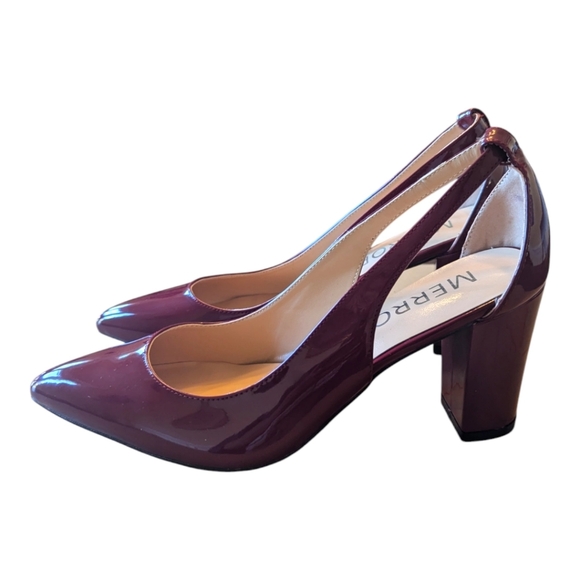 MERRORI Women's Pumps Chunky High Heel Pumps Pointed Toe Sz 9.5 - Picture 9 of 12